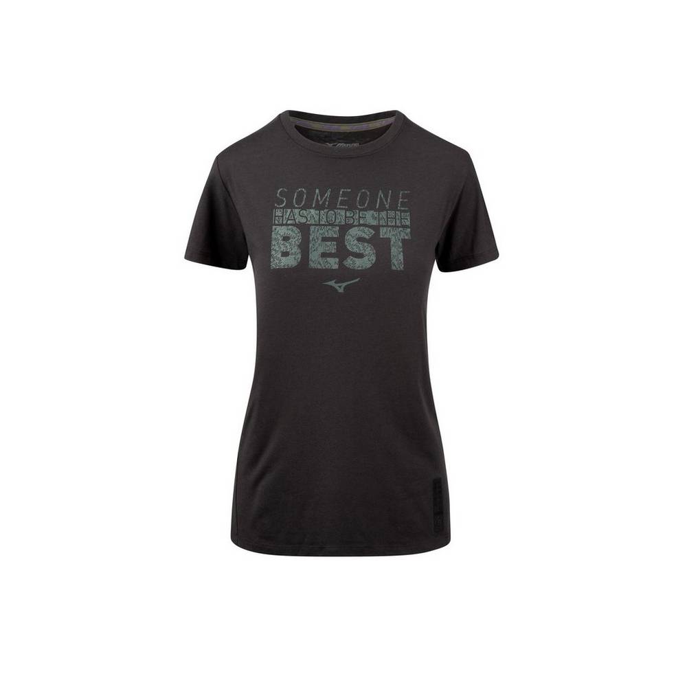 Damske Tričko Mizuno Ronda Rousey Graphic Čierne Vypredaj XLRS89561